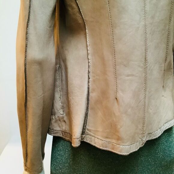 BLUR LAMB SKIN LEATHER JACKET VINTAGE MADE IN ITALY Small - Picture 6 of 14